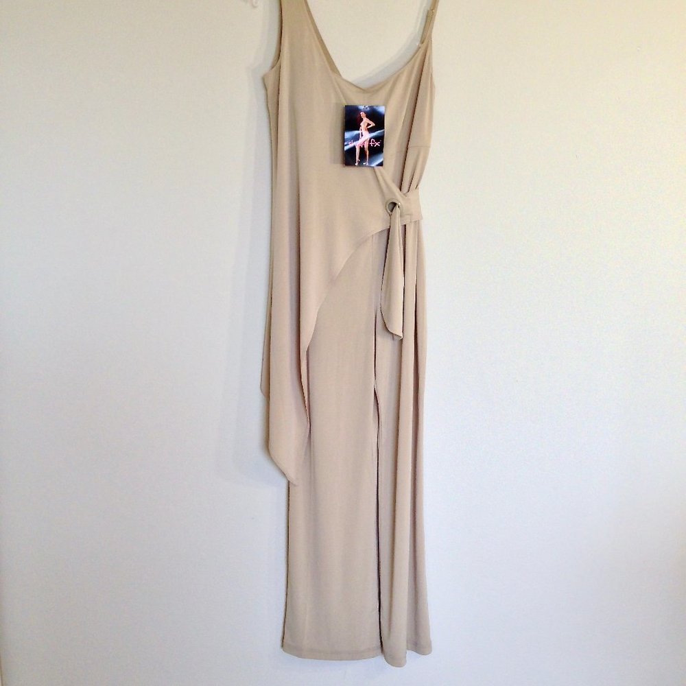 SHAPE FX-Cream Shape Wear Jumpsuit With Overlay
